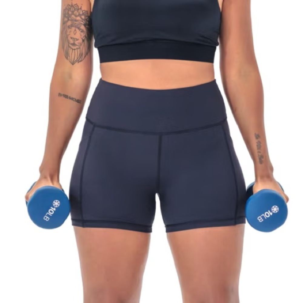 Senita Athletics Lux High Waisted Rio Shorts (3.75 in. inseam) - Black Small